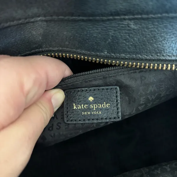 kate spade black leather handbag purse bag - Image 3
