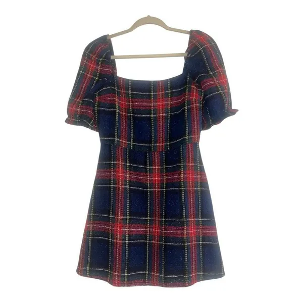 ✨FORE Plaid Holiday Sz Medium Dress✨ Blue - Image 7
