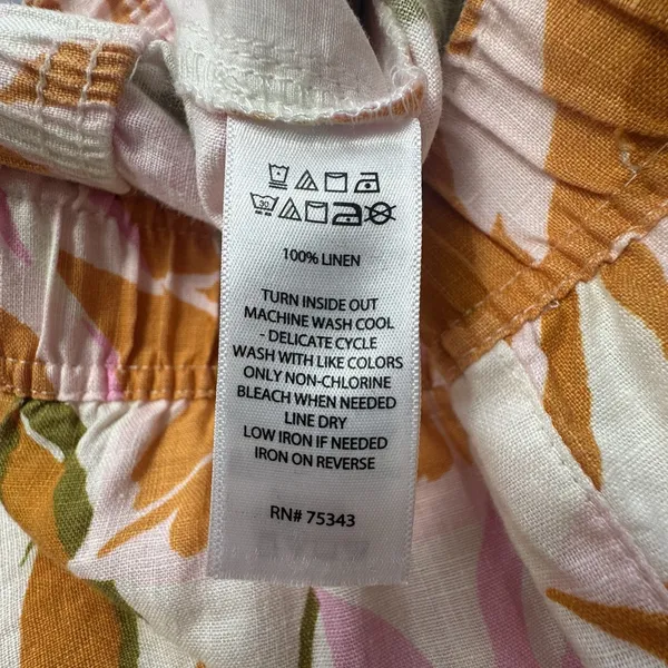 C&C California Linen Pants Women's XL Cropped Wide Legged Tropical Coastal - Image 5