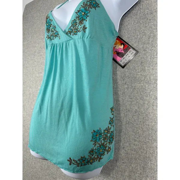 Y2K Cami Babydoll Top Women Large Beaded‎ Fairy Indie Coquette Bella NOS Vintage - Image 7