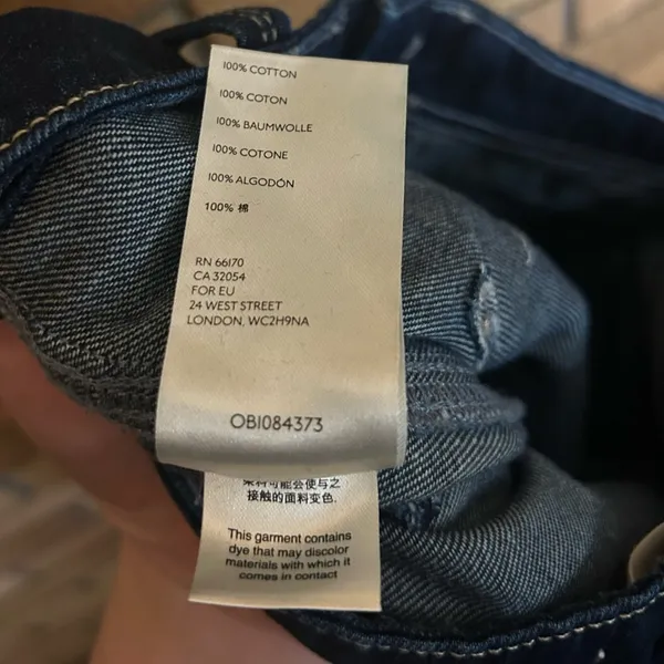 We The Free Jeans Denim Dark Wash Blue Solid Pockets Wide Leg Button Fly Size 26 - Image 6