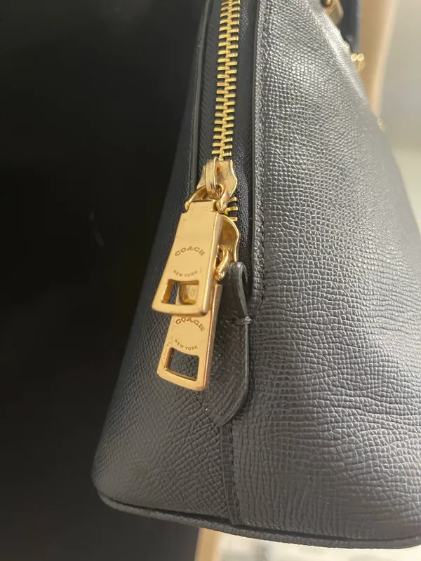 Coach Katy Satchel Bag - 2553 Dark Navy Blue Crossgrain Leather - Image 3