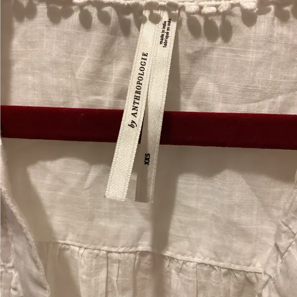 Anthropologie White Textured Blouse - Image 2
