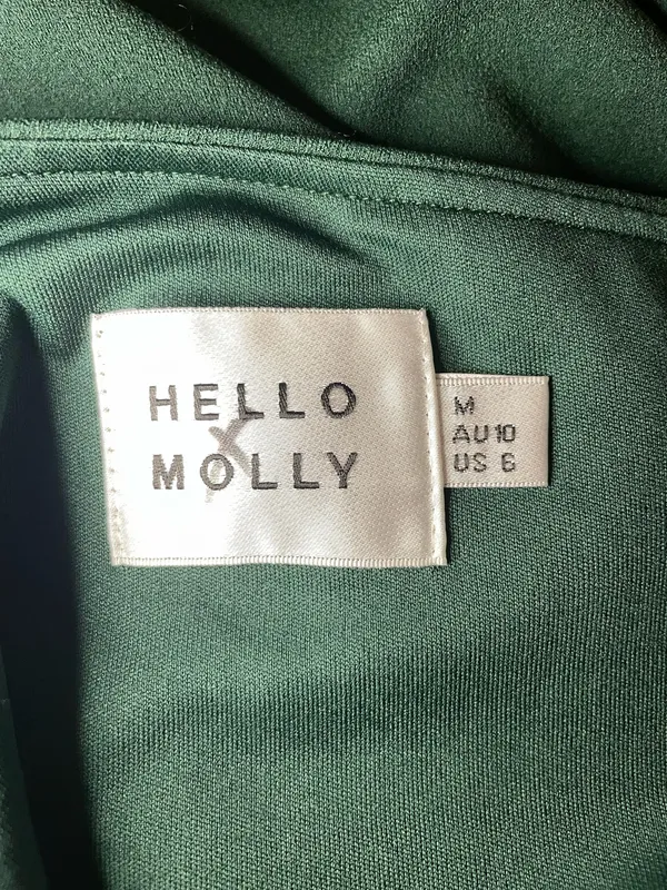 Hello Molly Emerald Green One Shoulder Tie Waist Midi Dress – Size US 6 - Image 6