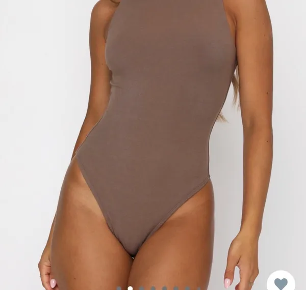 White Fox Boutique Brown Bodysuit Playing To Win Women’s Size Large - Image 5