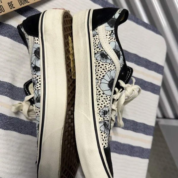 Vans Old Skool VR3 Cush Floral Sneakers Black White Lace Up Shoes Unisex Size 8 - Image 5
