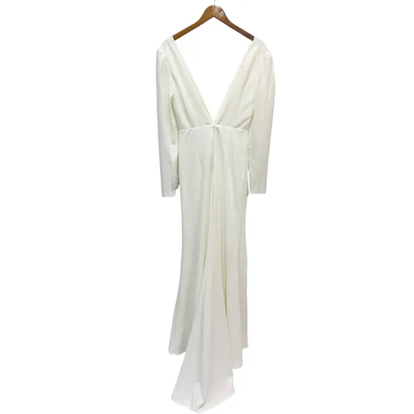 Lulus Stunning Romance White Long Sleeve Mermaid Maxi Dress size L NWT - Image 3