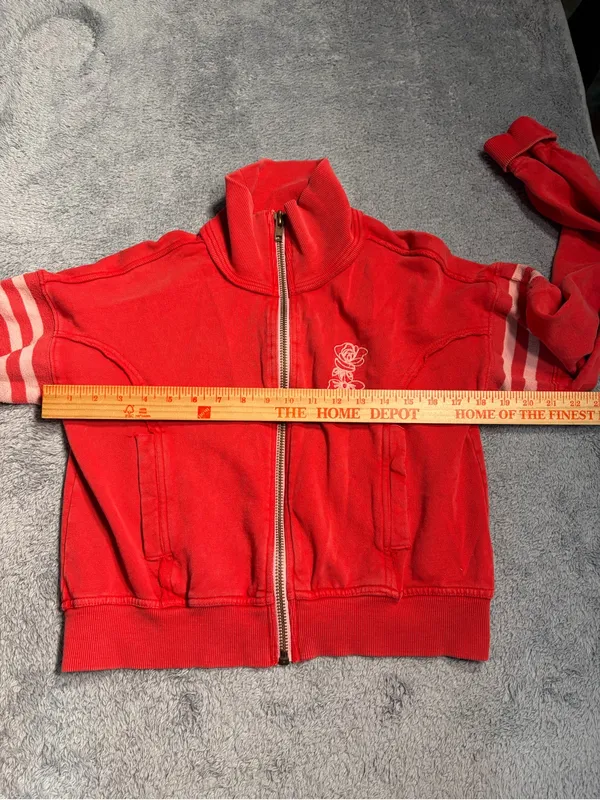 Free people school of dance New York Red Zip-Front Track Jacket sweatshirt small - Image 7