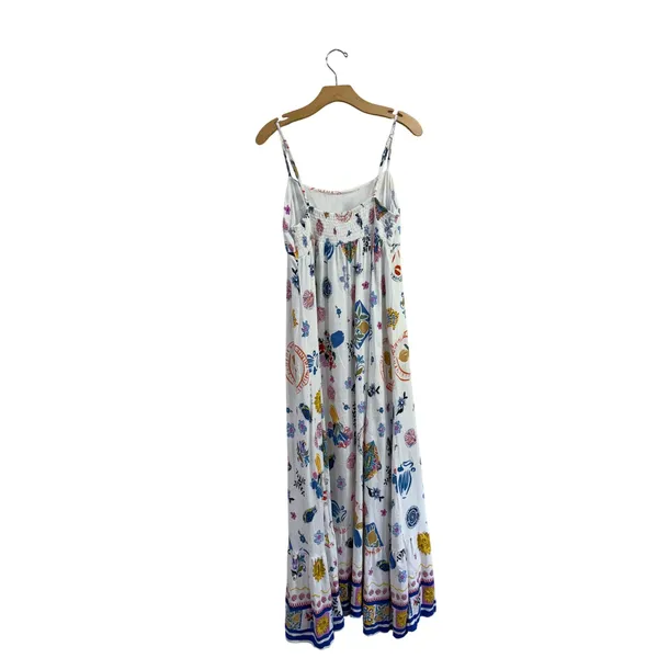 Anthropologie Label of Love Portofino Maxi Dress XL White Floral Linen Boho - Image 4