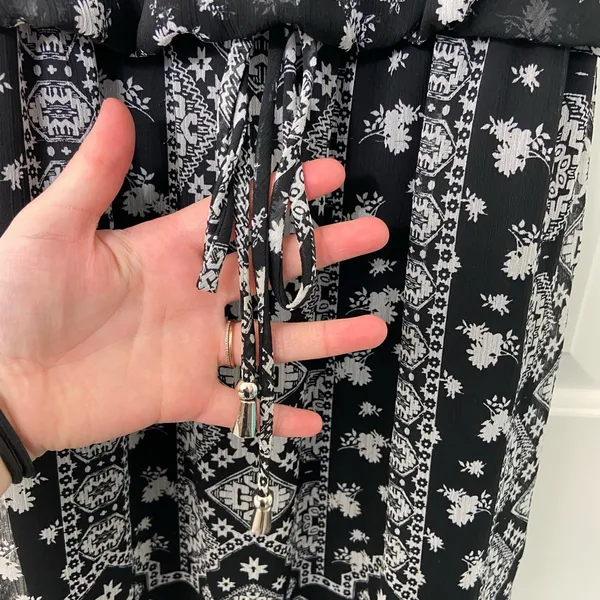 NWOT City Triangles women’s black white‎ sheer lined adjustable pattern dress XS - Image 3