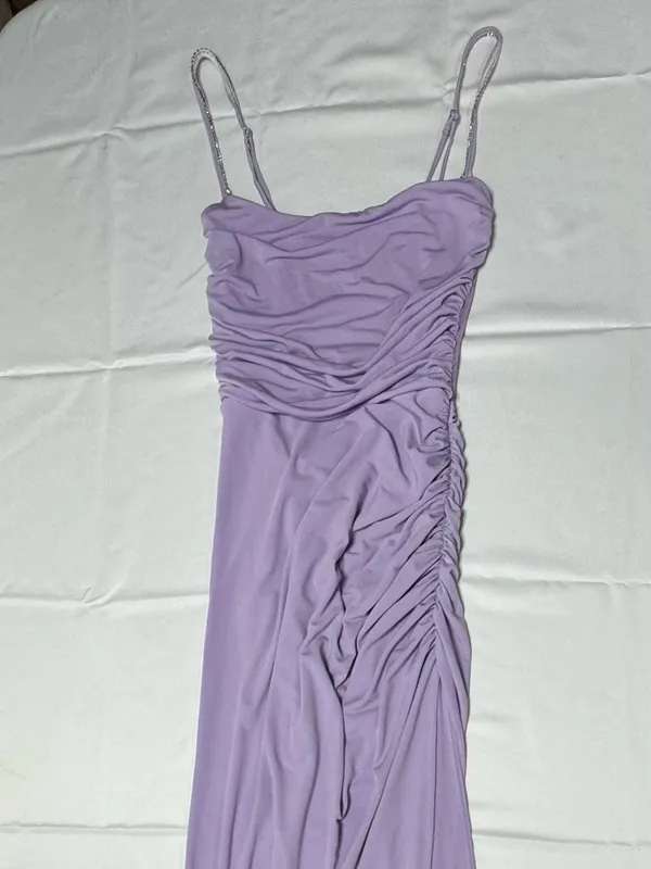 Lucy in the Sky- Rhinestone Strap Maxi Dress in Lilac -Size S- NEW Without Tags. - Image 7