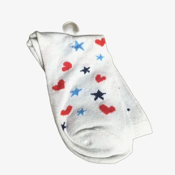 NWT USA Patriotic July 4th Socks 250 Stars Hearts Red White & Blue Womens OS - Image 5