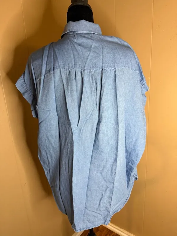 Madewell Central Button Front Chambray Cotton Shirt Blouse Top S - Image 2