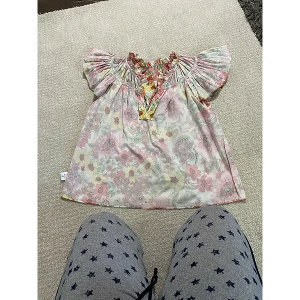 Camisa Con Estampados De Flores Para Mujer Talla Xs Marca Buddy Y Love Algodón - Image 14
