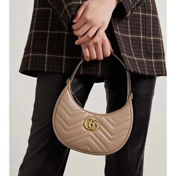 GUCCI Marmont moon quilted leather hobo shoulder bag crossbody bag - Image 2
