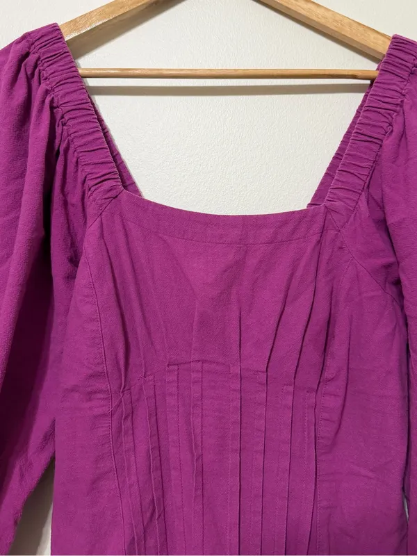 Free People Cerise Mini Dress size small purple cotton boho summer beach - Image 5