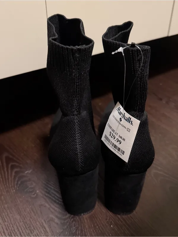 MIA Sock Boots Black Size US Women’s 8.5 Booties Stretchy Winter Fall Work Walk - Image 2