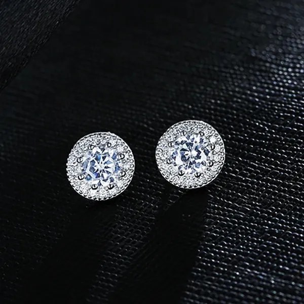 CZ cubic zirconia stud earrings for men women - Image 2