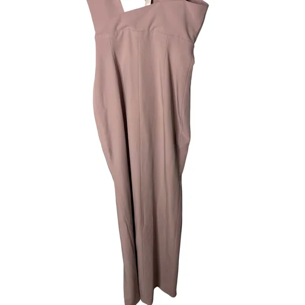 New House of CB Marina maxi dress in a mauve or mink color with a thigh split M - Image 9
