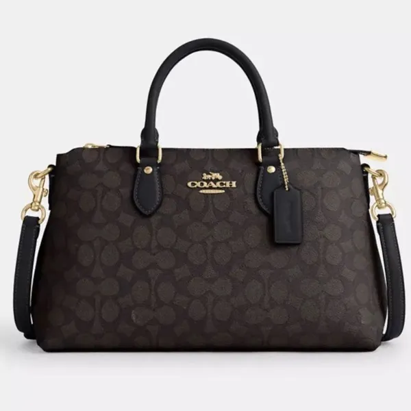 NEW Coach Georgia Satchel In Signature Canvas New IM/BROWN BLACK CR157 IMAA8 - Image 7