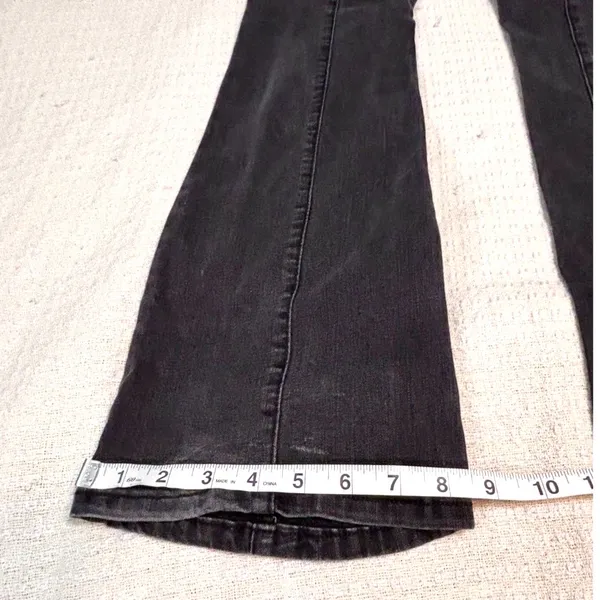 Free People We The Free Slim Pull On Flare Jeans Black 24 - Image 2