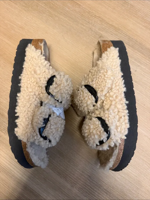 Birkenstock Papillio Arizona Big Buckle Teddy Shearling Eggshell 39 / US L8 M6 - Image 6