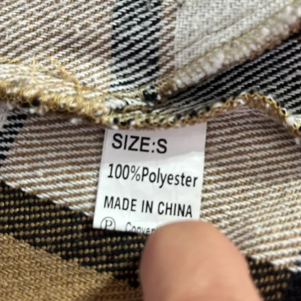 Flannel Shacket size SMALL. Tan - Image 9