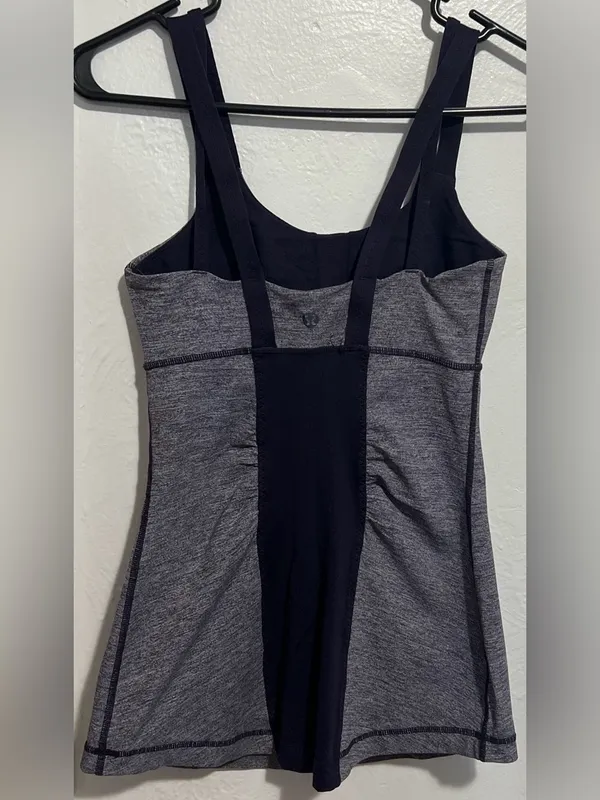 Lululemon Active Strength Gray and Dark Purple Tank Top Size 4 - Image 4