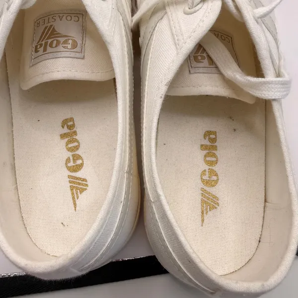 Gola Coaster Womens Off White Canvas Low Top Sneakers Trainers Cream Size 10 - Image 7