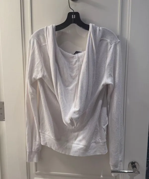 White Hooded Zip-Up Jacket - Image 3