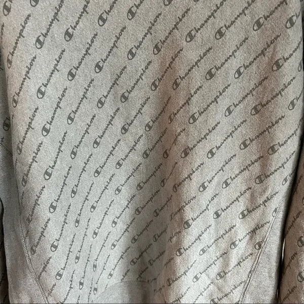 Champion Gray Reverse Weave All Over Logo‎ Pullover Sweater - Image 3