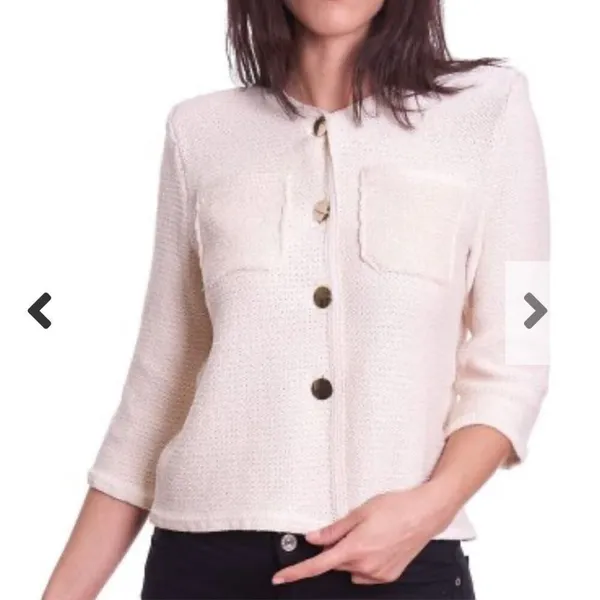 Maria Bellentani ladylike gold button cardigan sweater small - Image 13