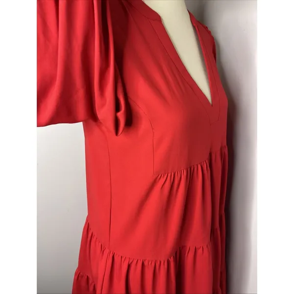 Tuckernuck POMANDER PLACE Red Crepe Kenzo Dress XS - Image 6