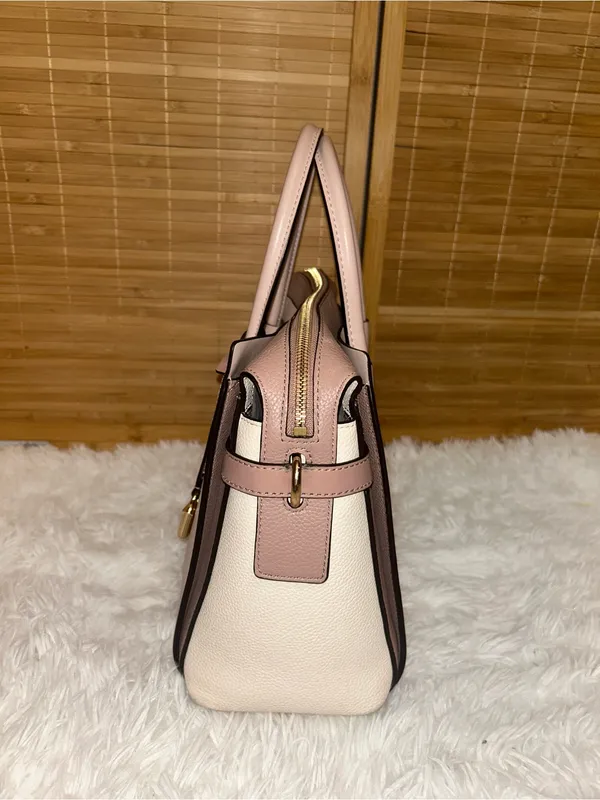 Michael Kors Mercer tote bag Pebble Leather Pink, White Beige Purse handbag - Image 3