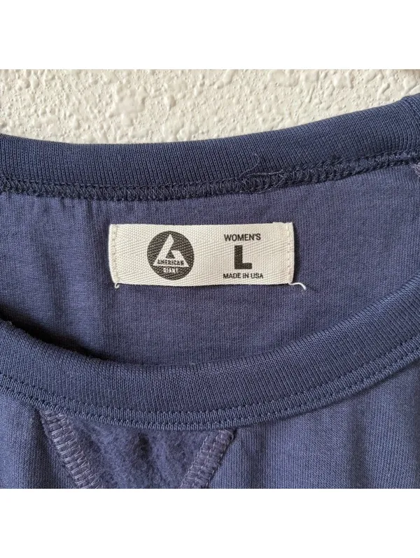 American Giant Crewneck Sweatshirt Size Large Navy Blue Minimalist Casual Cotton - Image 5