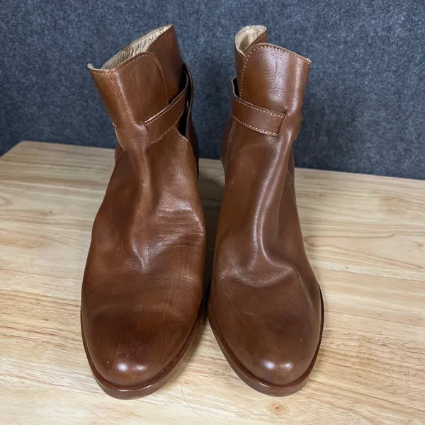 Rive Gauche Firenze Brown Leather Buckle Ankle Boots Made in Italy Size 39 - Image 2