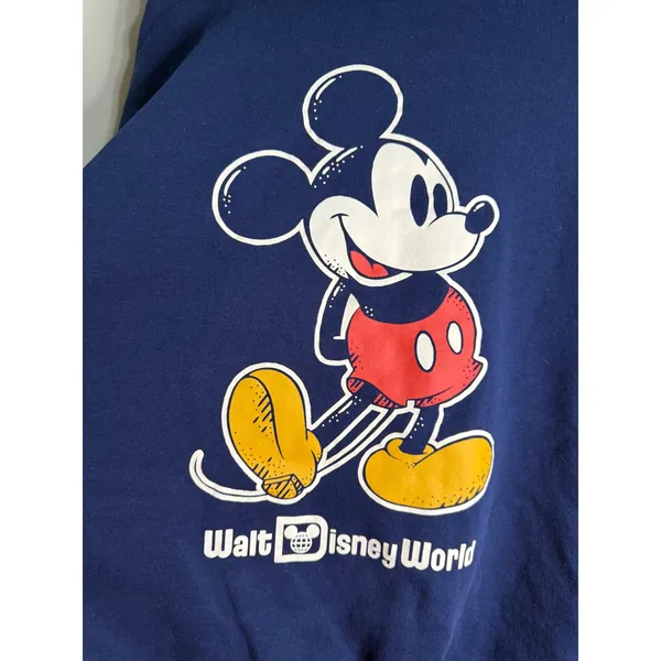 Disney Mickey Mouse Walt Disney World Zip Up Hoodie Navy Blue Graphic Jacket XXL - Image 7