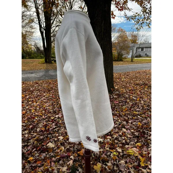 Vintage 1990s Croft & Barrow Sport White Snowflake Sweater Size Small Oversized - Image 4