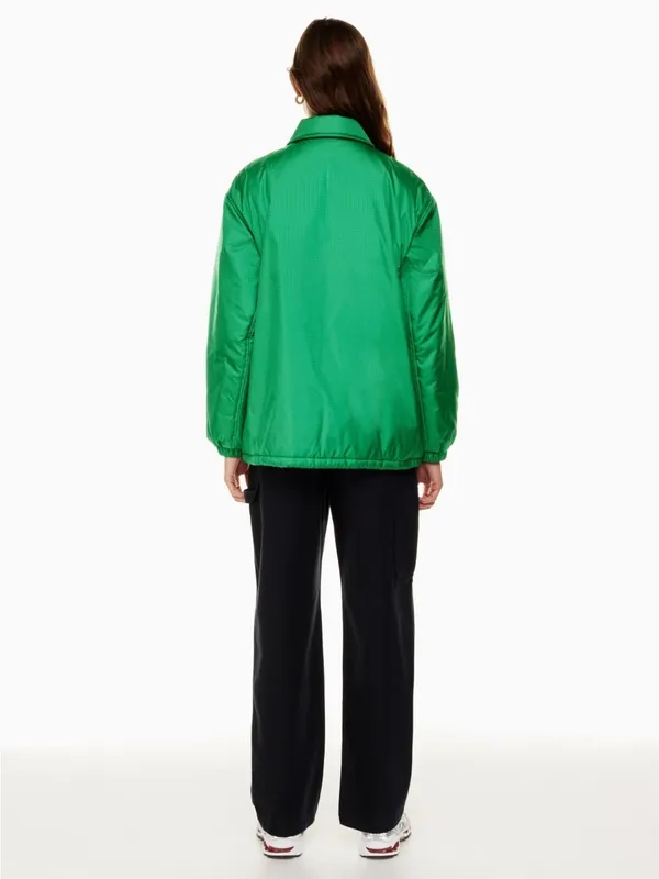 TNA Green Women's Varsity Bomber Coaches Jacket - Image 3