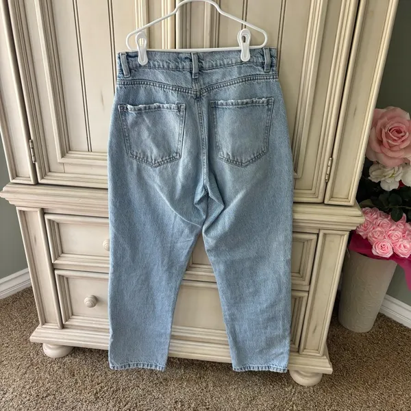 Women’s GARAGE Denim Light Blue Vintage Straight Leg Distressed Jeans Sz 5 / 27 - Image 2