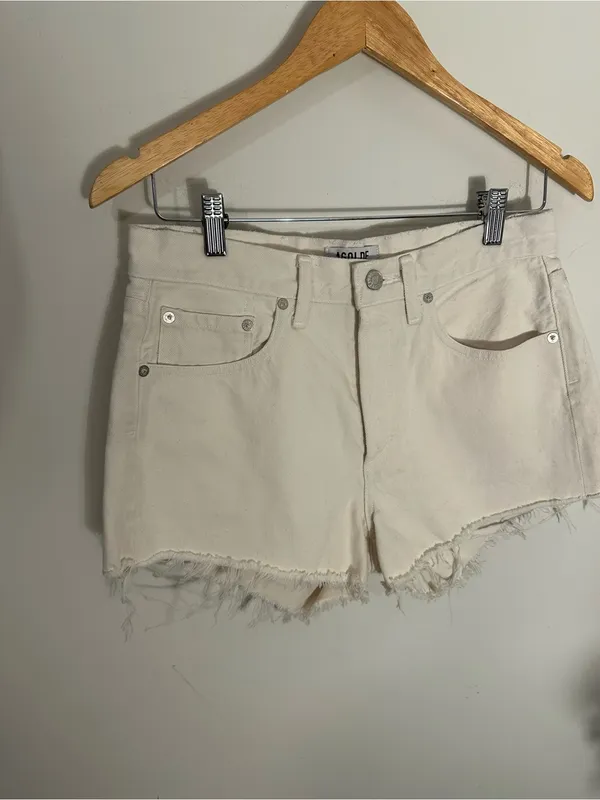 NWOT Agolde Parker denim cutoff shorts Marshmellow 27 - Image 2
