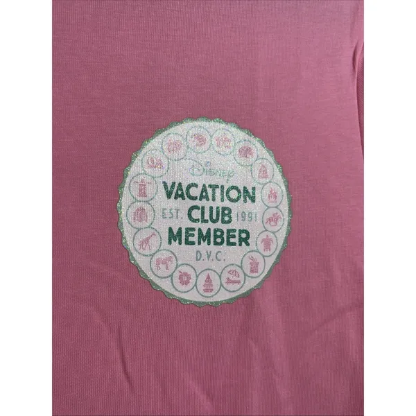 Disney Vacation Club Member T-Shirt Womens L Pink DVC Graphic Tee Short Sleeve L - Image 3