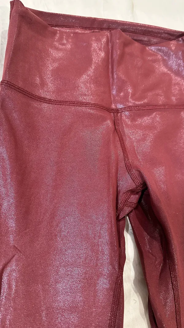 Lululemon Align High-Rise Ribbed Pants 28" in Radiate Foil Print in Red Merlot/Burgundy - Image 3