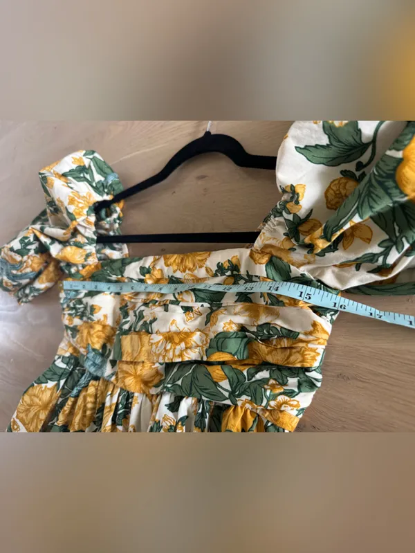 Abercrombie & Fitch Emerson Poplin Floral Mini Dress yellow floral size medium - Image 5