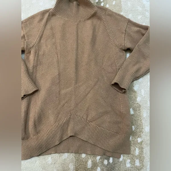 Anthropologie Maeve crystal mock neck oversized sweater in tan women’s size XS - Image 3