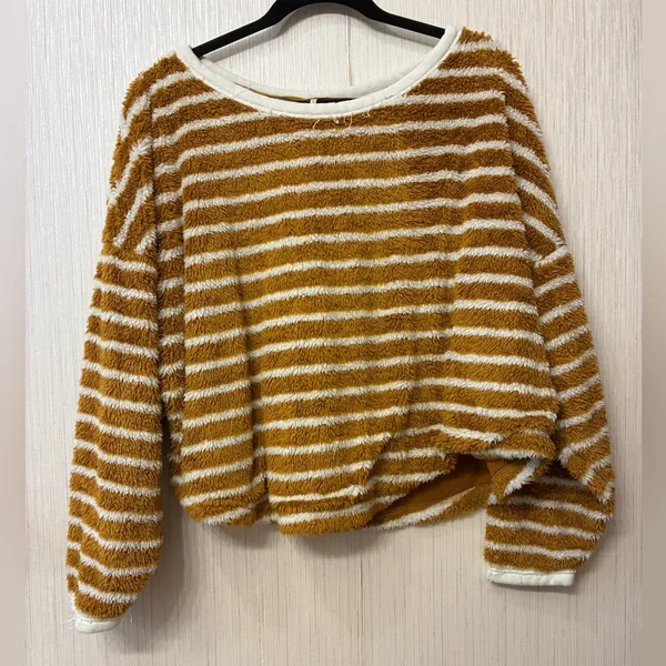 Free People Breton Striped Pullover Sweater‎ Medium XS Autumn Pearl - Image 2