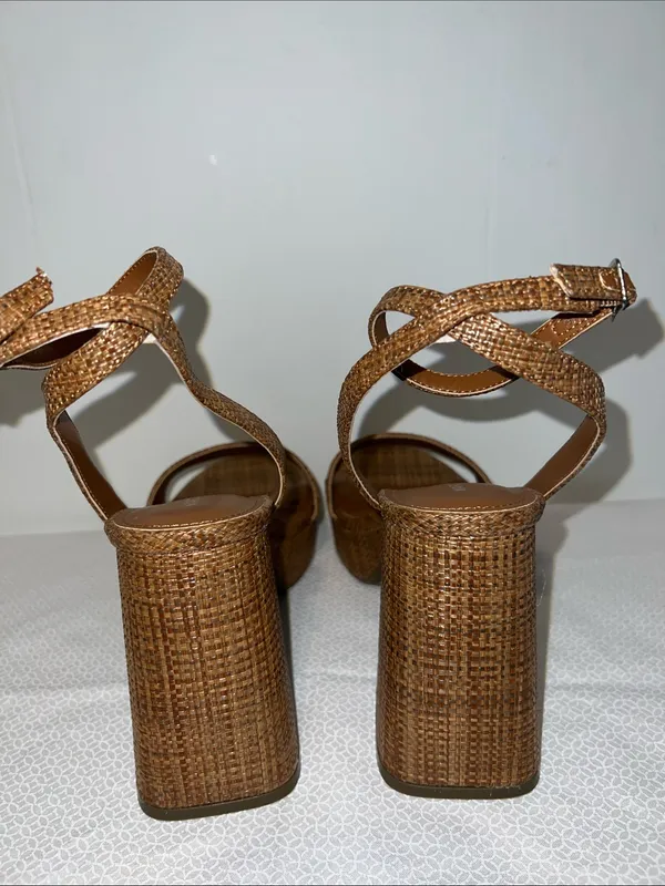 Marc Fisher Brown Woven Platform Block Heels - Image 4