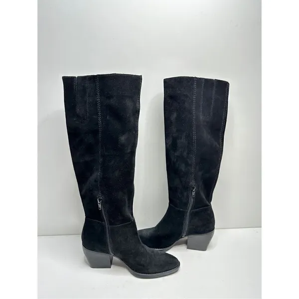 Naturalizer Fae Women Size‎ 5 Suede Black High Knee Heeled Boots - Image 4