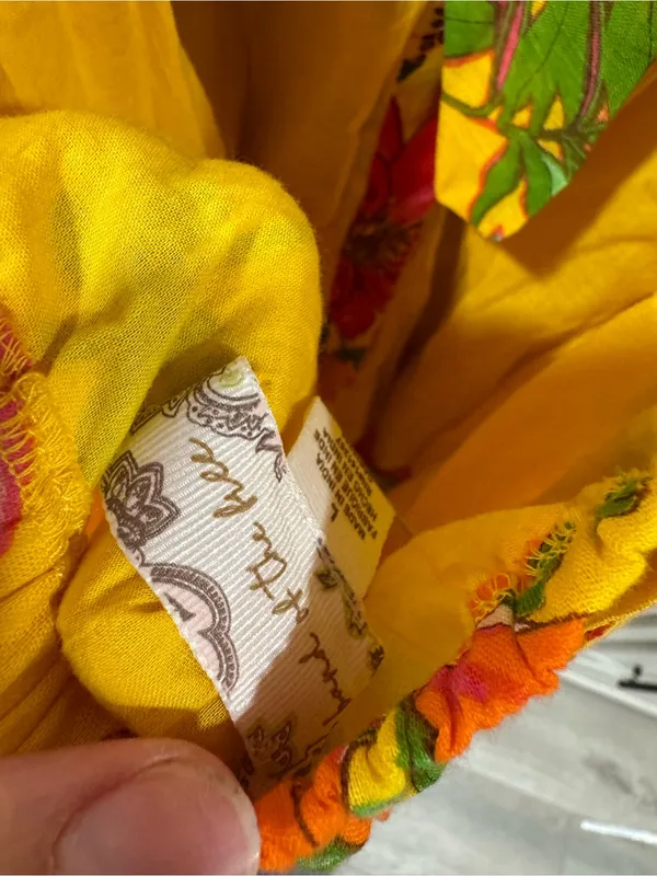 NWT Band Of The Free- Free People Yellow Floral Tie-Front Maxi Dress - Image 7