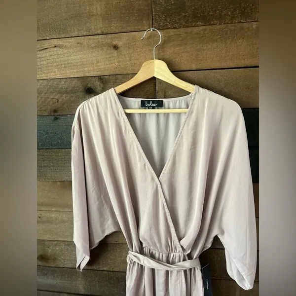 NWT Lulus Blush Kimono Sleeve Wrap Romper – Size XS - Image 11
